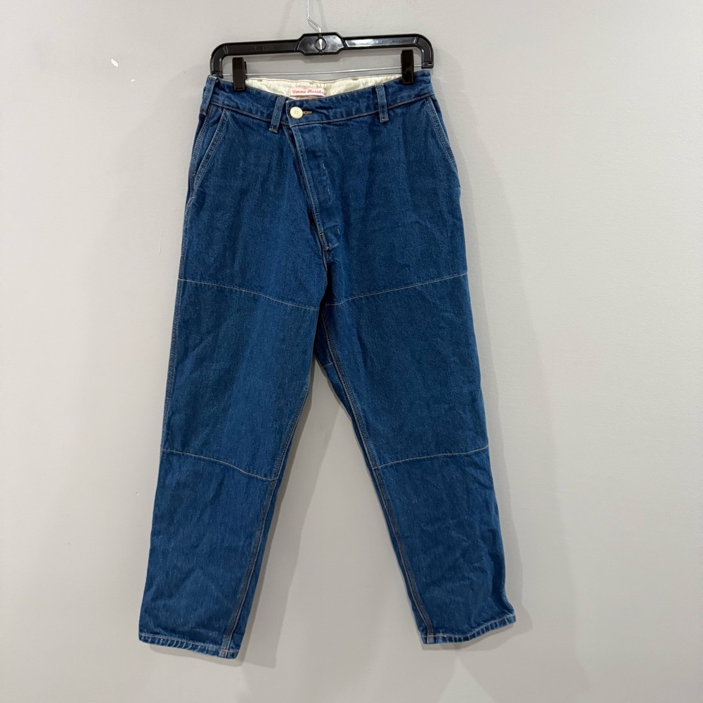 Emma Rothkopf Jeans Hunting Cross Front in Blue Timp Denim - Picture 4 of 10